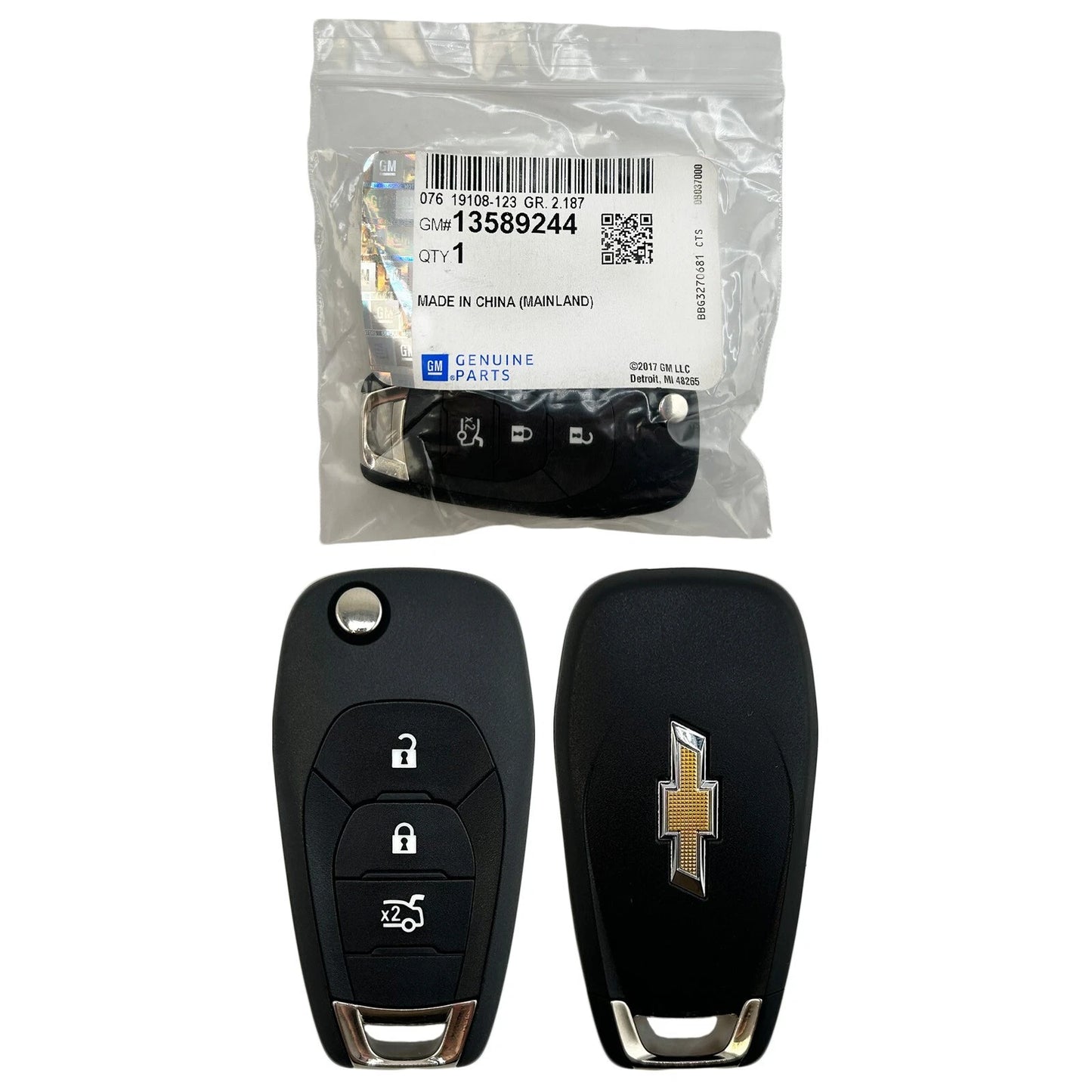 New NON-USA EXPORT ONLY! OEM 2016-2018 Chevrolet Cruze 3B Flip Key Fob Remote 13589244