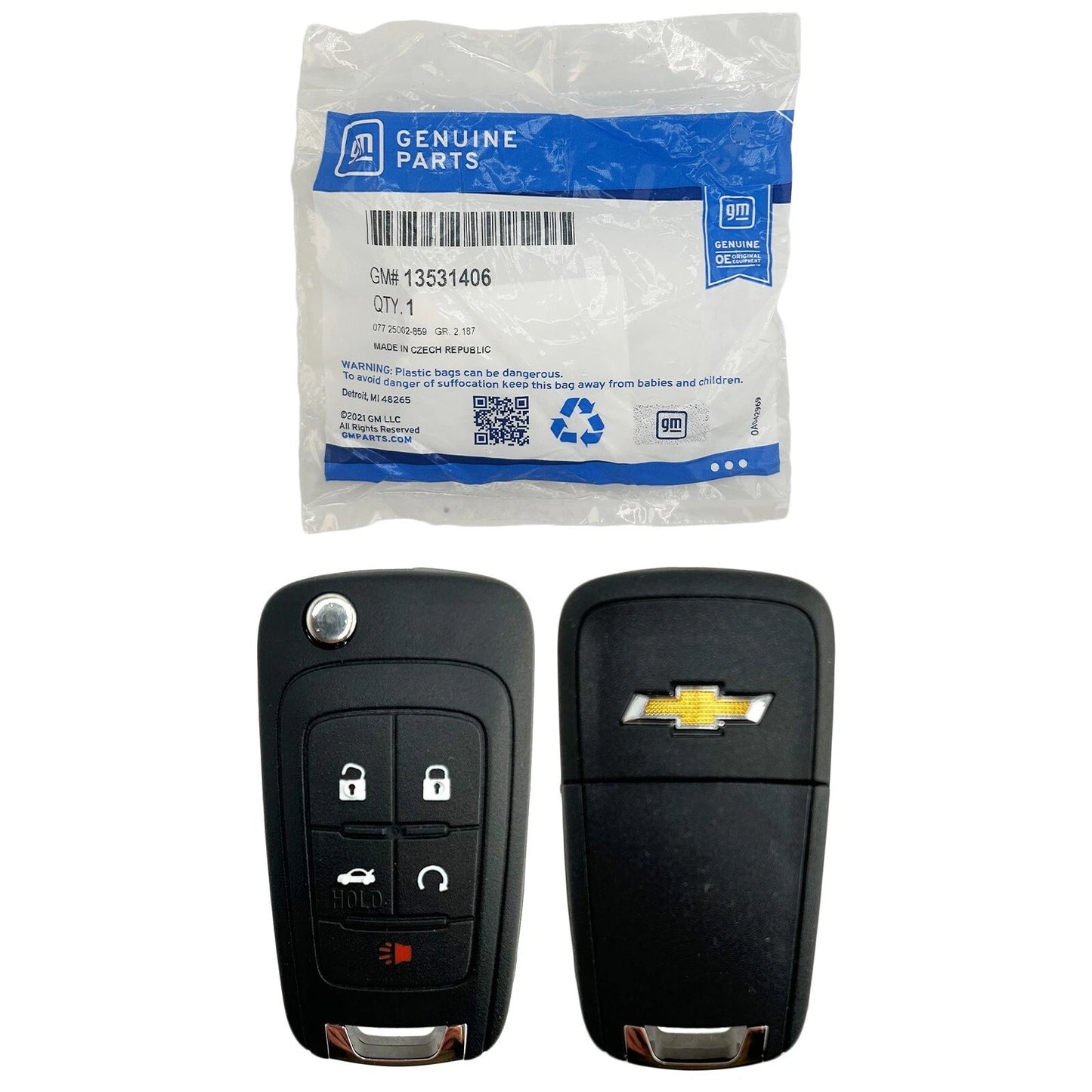 New NON-USA EXPORT ONLY! OEM 2016–2020 Chevrolet Impala 5B Flip Key Fob Remote OHT01060512