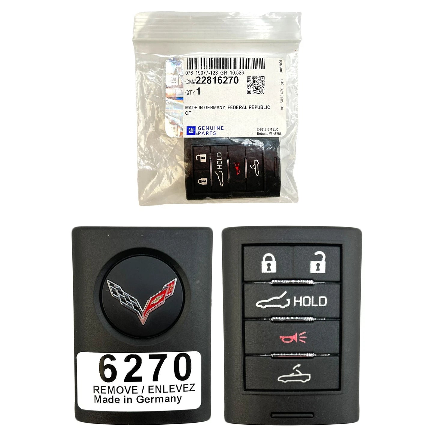 NNew NON-US EXPORT ONLY! OEM 14-19 Chevy Corvette Smart Key Fob Remote 5B G09C04EEC5C-NBGGD9C04
