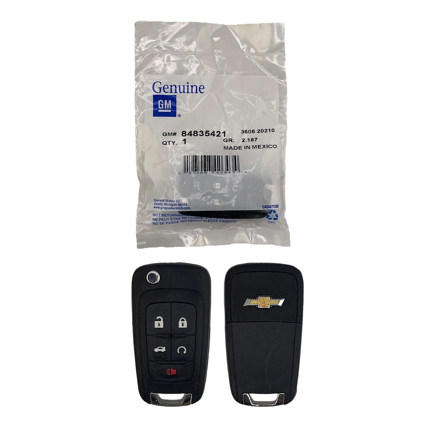 New NON-US EXPORT ONLY! OEM 2010-21 Chevy Flip Smart Key Remote OHT01060512 23335581, 84835421