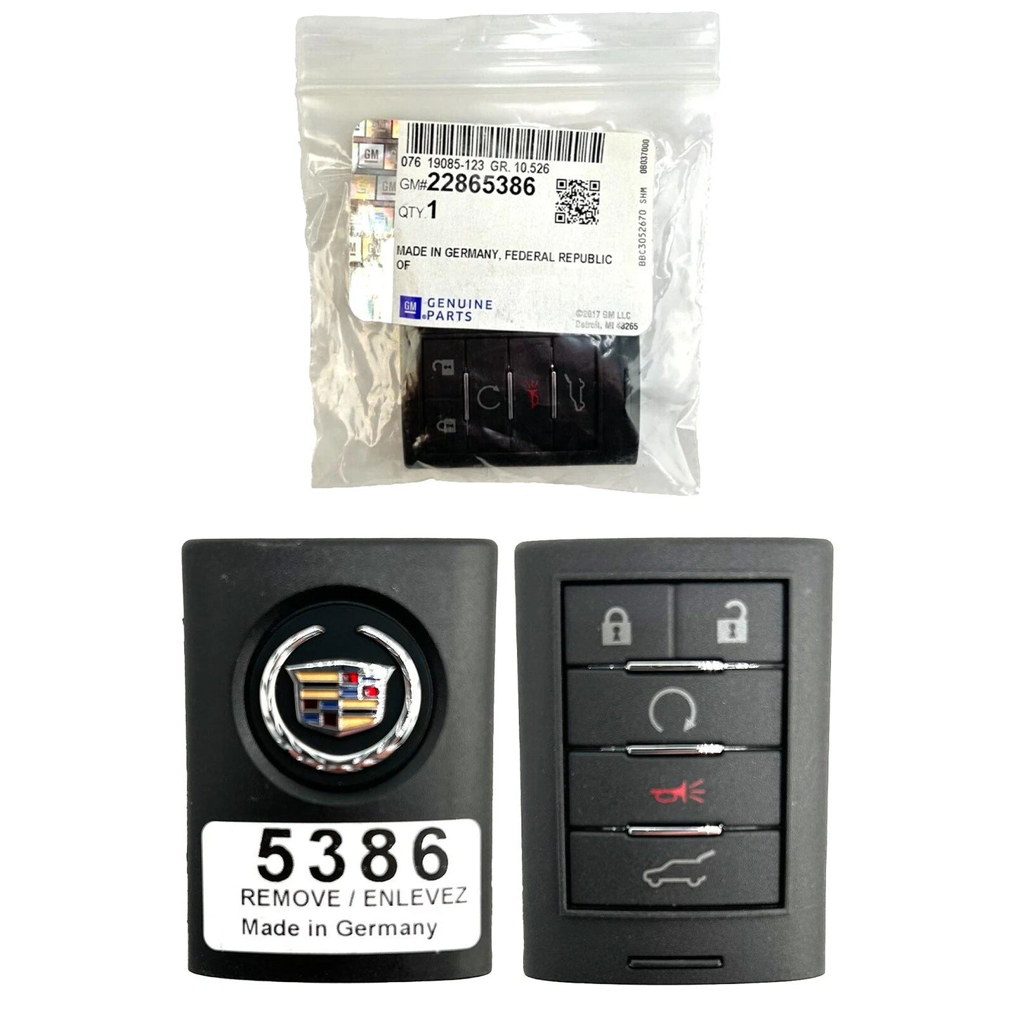 New NON US EXPORT ONLY! OEM 2010–2015 Cadillac SRX 5B Smart Key Fob Remote NBG009768T 22865386