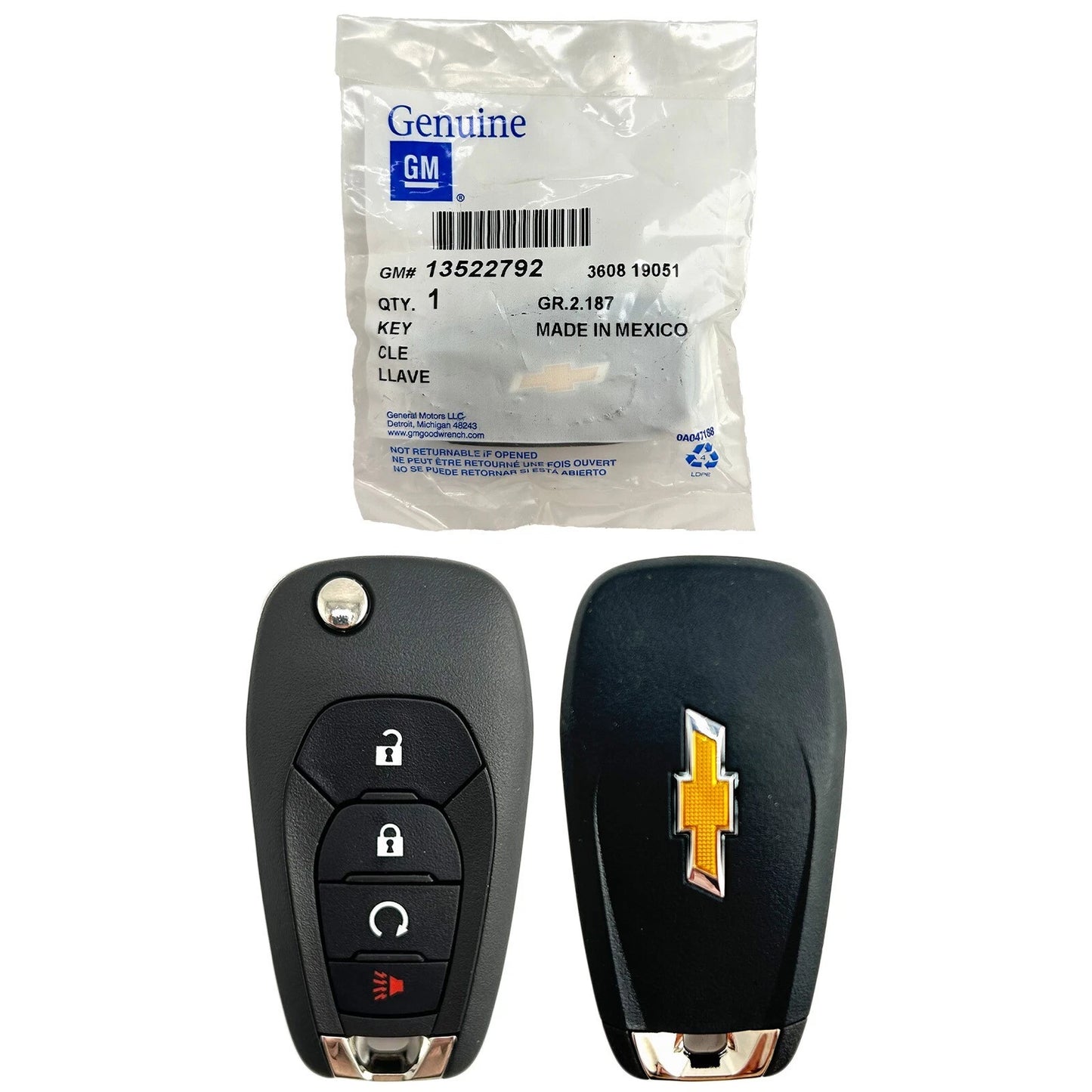 New OEM 2019–2022 Chevrolet Cruze Trailblazer 3B Flip Key Remote LXP-T004