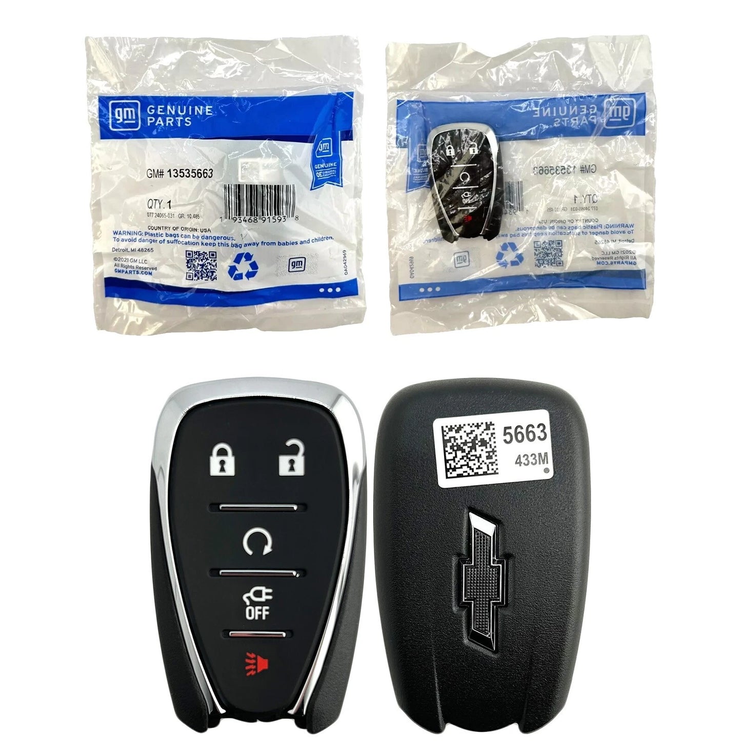 New OEM 2022–2023 Chevy Bolt EV 5B Smart Key Fob Remote HYQ4ES