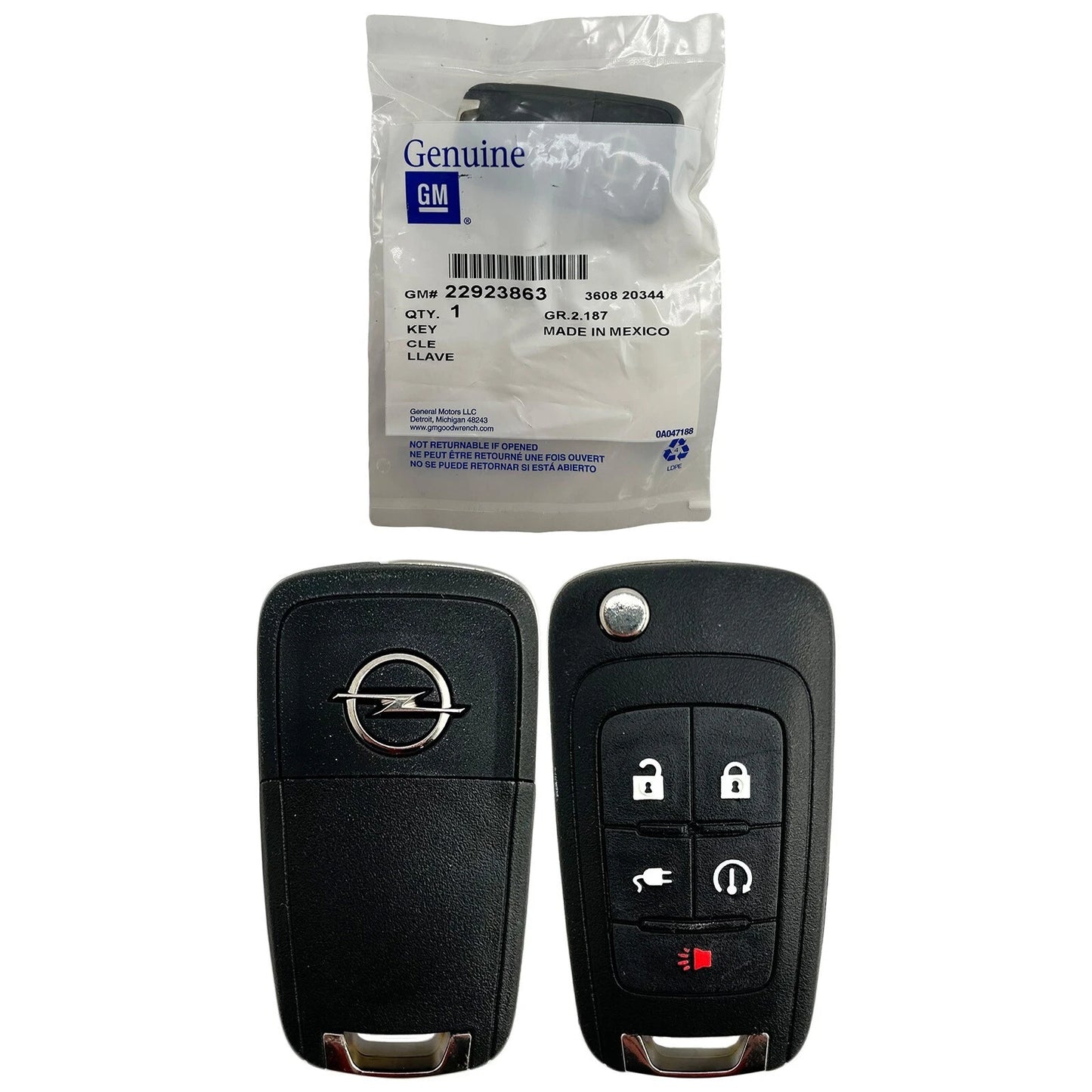 New OEM 2011–2014 Opel Ampera 5B Flip Key Remote Fob OHT01060512