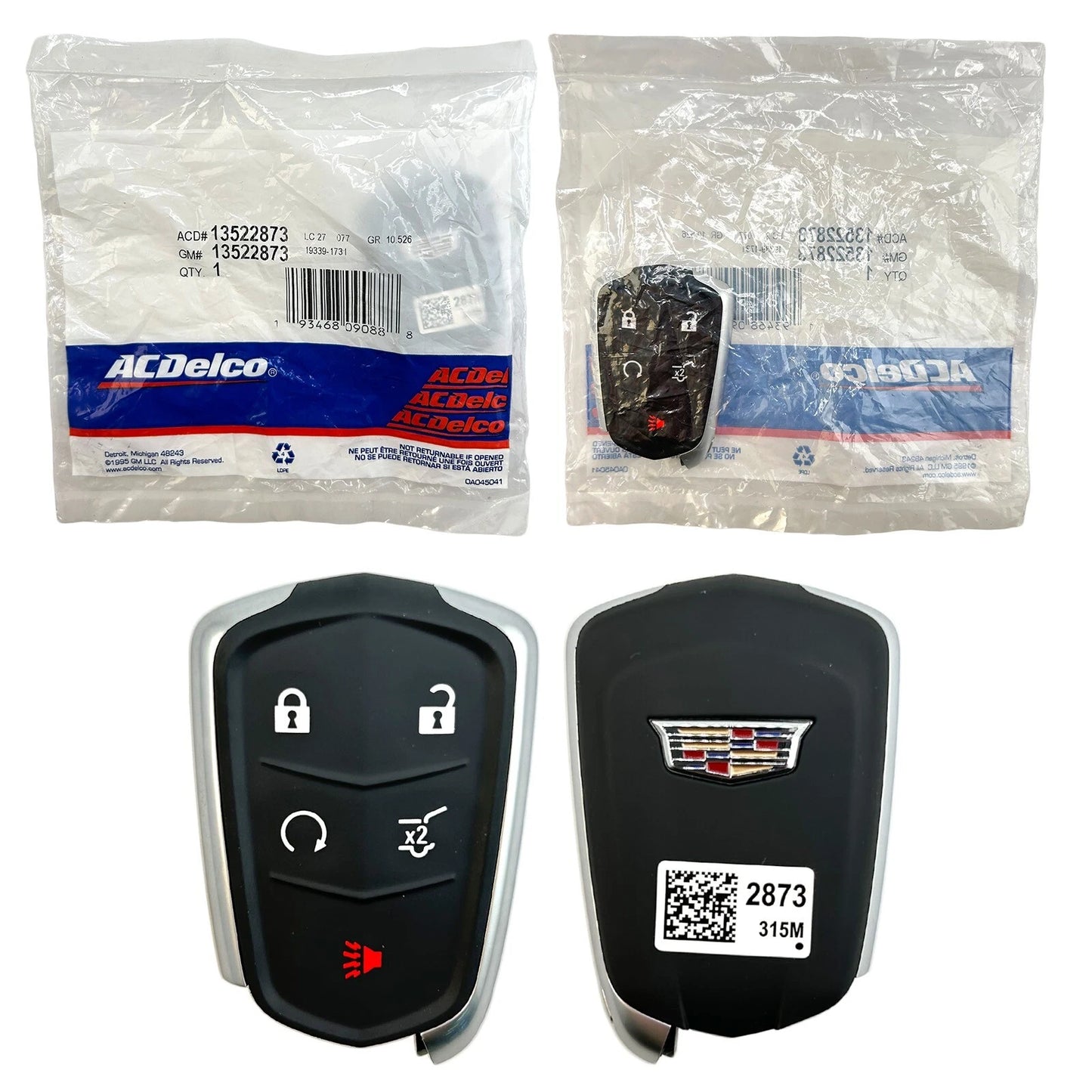 New OEM 22-24 Cadillac XT4 Smart Key Fob Remote 5B HYQ2AB, 13522873